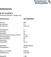 1 Edelstahl V4A Hutmuttern DIN 917 A4 M20