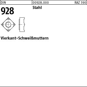 1000 Vierkant Anschweissmuttern DIN 928 Stahl M5