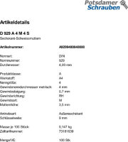 100 Sechskant Anschweissmuttern DIN 929 A4 M4 V4A Edelstahl