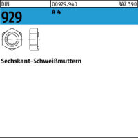100 Sechskant Anschweissmuttern DIN 929 A4 M8 V4A Edelstahl