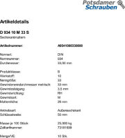 10 Sechskantmuttern DIN 934 Kl. 10 M33