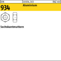 50 Aluminium Sechskantmuttern DIN 934 Al M12