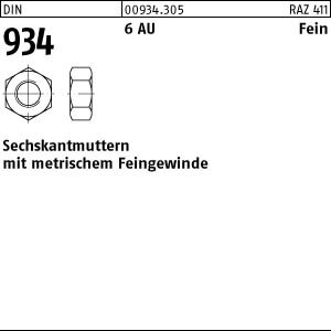 1 Feingewinde Sechskantmuttern DIN 934 Kl. 6 AU M85x6