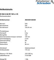 1 Feingewinde Sechskantmuttern DIN 934 Kl. 6 AU M120x4