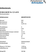 100 Links- u. Feingewinde Sechskantmuttern DIN 934 Kl. 6...