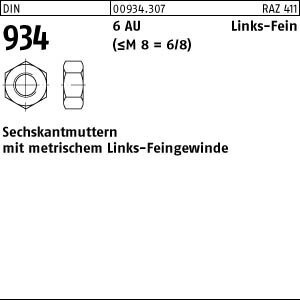 25 Links- u. Feingewinde Sechskantmuttern DIN 934 Kl. 6 AU M24x2