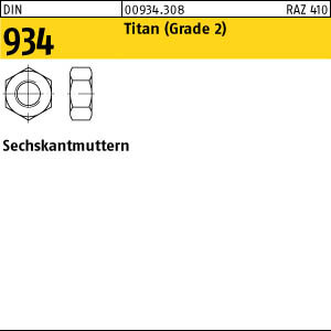 25 Titan Sechskantmuttern DIN 934 Grade II M12