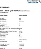 25 Sechskantmuttern DIN 934 Kl. 8 DiSP M30
