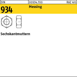 100 Sechskantmuttern DIN 934 Messing M10