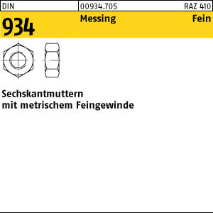 25 Feingewinde Sechskantmuttern DIN 934 Messing M16x1,5
