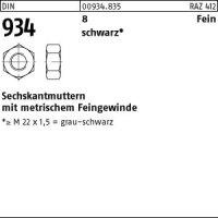 1 Feingewinde Sechskantmuttern  DIN 934 Kl. 8 schwarz M60x4
