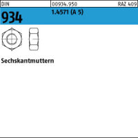 25 Edelstahl Sechskantmuttern DIN 934 A5 1.4571 M16