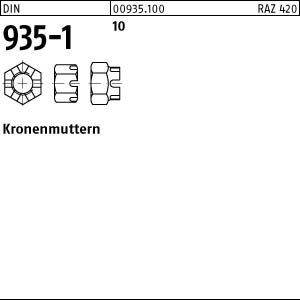 25 Kronenmuttern DIN 935 -1 10 M20 Stahl