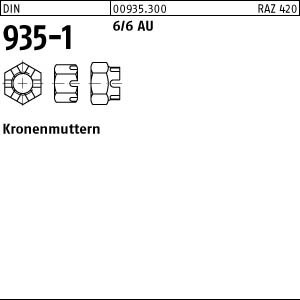 25 Kronenmuttern DIN 935 -1 6 M18 Stahl
