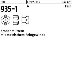 1 Kronenmuttern DIN 935 -1 6 M68x2 Stahl