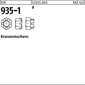1 Kronenmuttern DIN 935 -1 8 M39 Stahl