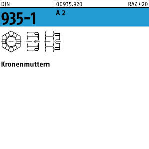 1 Kronenmuttern DIN 935 -1 A2 M16 V2A Edelstahl