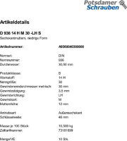 10 Sechskantmuttern DIN 936 14 H M30 -LH Stahl