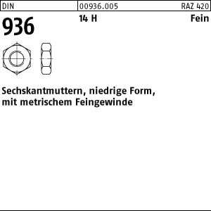 25 Sechskantmuttern DIN 936 14 H M30x2 Stahl