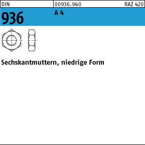 10 Sechskantmuttern DIN 936 A4 M20 V4A Edelstahl