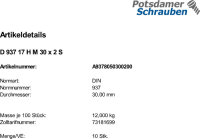 10 Kronenmuttern DIN 937 17H M30x2 Stahl