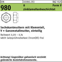 50 Sechskantmuttern DIN 980 8 VM20...