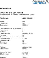 10 Sechskantmuttern DIN 980 8 V M33 verzinkt Stahl