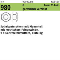 50 Sechskantmuttern DIN 980 8 V M18x1,5 verzinkt Stahl