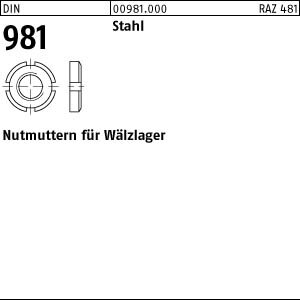 1 Nutmuttern DIN 981 14 H KM17 M85x2 Stahl