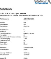 25 Sechskantmuttern DIN 982 10 M24x2 verzinkt Stahl