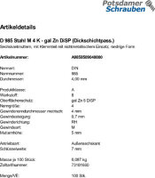 100 Sechskantmuttern DIN 985 DiSP M4