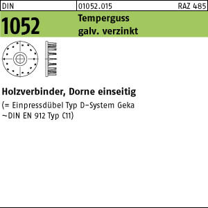 50 Holzverbinder DIN 1052 Holzverbinder Temperg Typ D 115