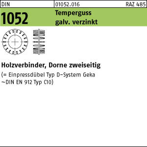 50 Holzverbinder DIN 1052 Holzverbinder GT Typ D, 65