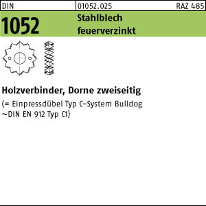 200 Holzverbinder DIN 1052 Blechdorne Typ C, tZn 48