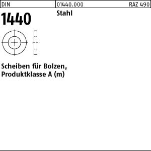 100 Scheiben für Bolzen DIN 1440 Stahl 30