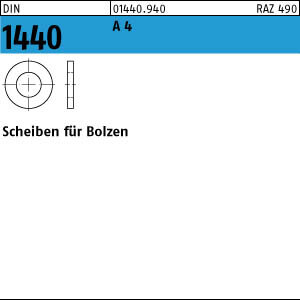 50 Edelstahl Scheiben für Bolzen DIN 1440 A4 6