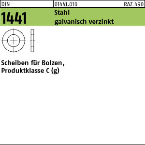 100 Scheiben für Bolzen DIN 1441 verzinkt 21