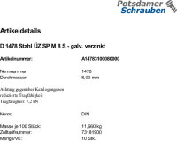 10 Spannschlossmuttern DIN 1478 Stahl...