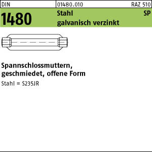 1 Spannschlossmuttern DIN 1480 Stahl SP M24 / 255 verzinkt