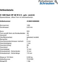 1 SpannschlÃ¶sser DIN 1480 Stahl SP AE M6...