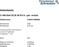 1 SpannschlÃ¶sser DIN 1480 Stahl...