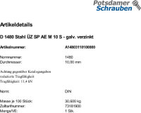 1 SpannschlÃ¶sser DIN 1480 Stahl...