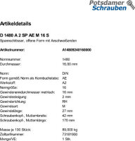 1 SpannschlÃ¶sser DIN 1480 A2 SP AE M16 V2A...