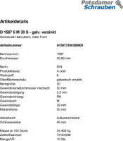 10 Hutmuttern DIN 1587 Kl. 6 verzinkt M30