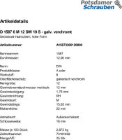 25 Hutmuttern DIN 1587 Kl. 6 verchromt M12
