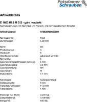 100 Sechskant Flanschmuttern EN 1663 Kl.8 M5 verzinkt Stahl