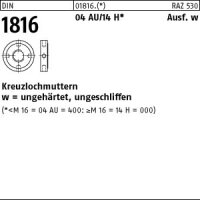 10 Kreuzlochmuttern DIN 1816 04 Au M12x1,5 Stahl