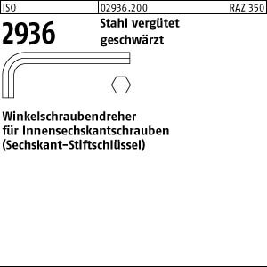10 Winkelschraubendreher ISO 2936 Stahl SW 5 vergütet VE=K