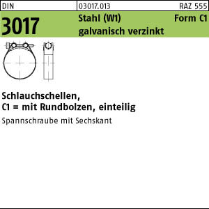 50 Schlauchschellen DIN 3017 Stahl C1 31- 34/18 -W1 verzinkt Zn