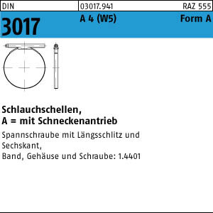 25 Schlauchschellen DIN 3017 A4 80-100/ 9 C7 -W5 Edelstahl-Stahl A4
